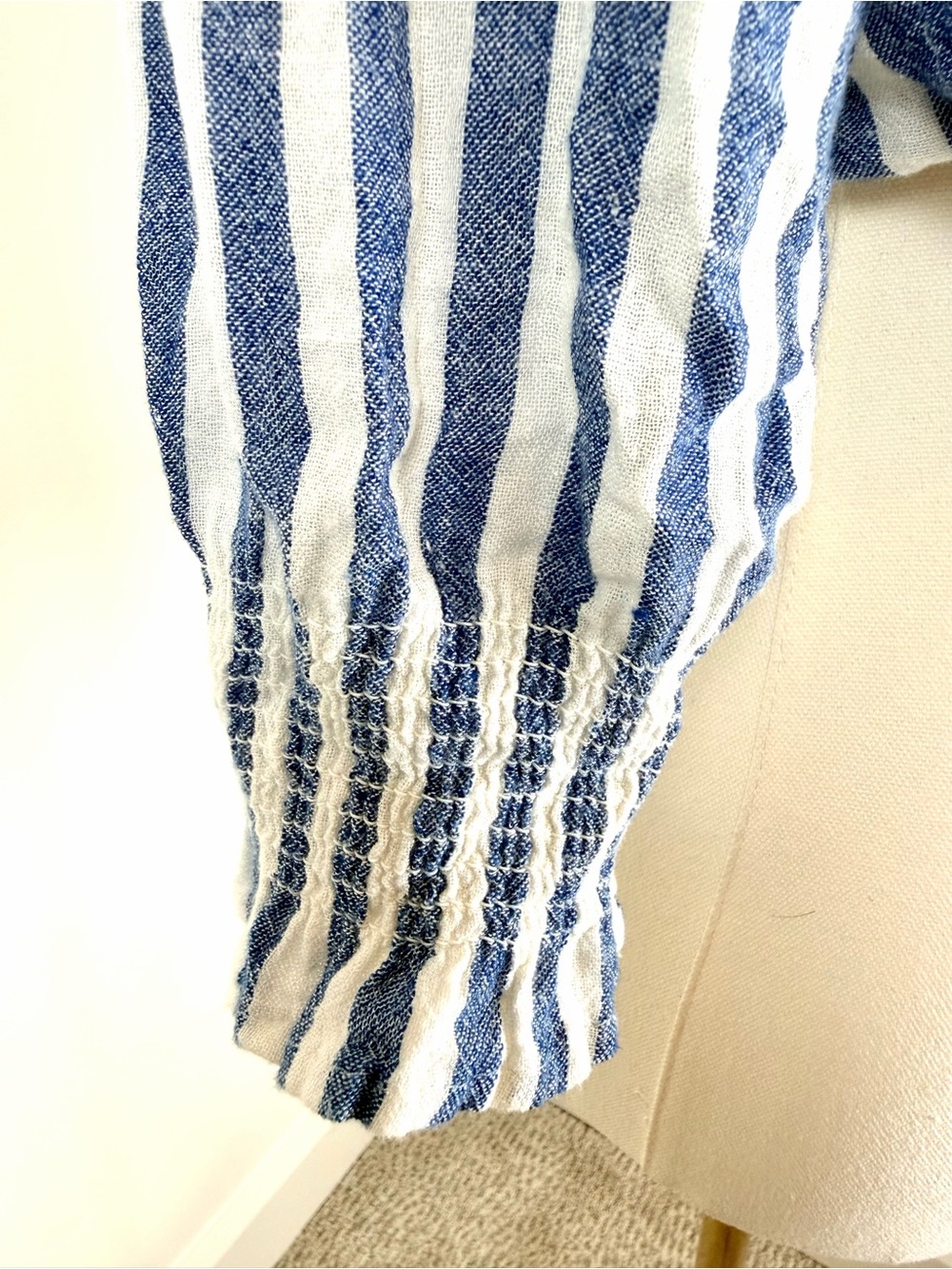 Rails Raquel Echo Stripe Linen Blend Wrap Top Blue and White Stripe Wrap Top XS - Picture 8 of 11